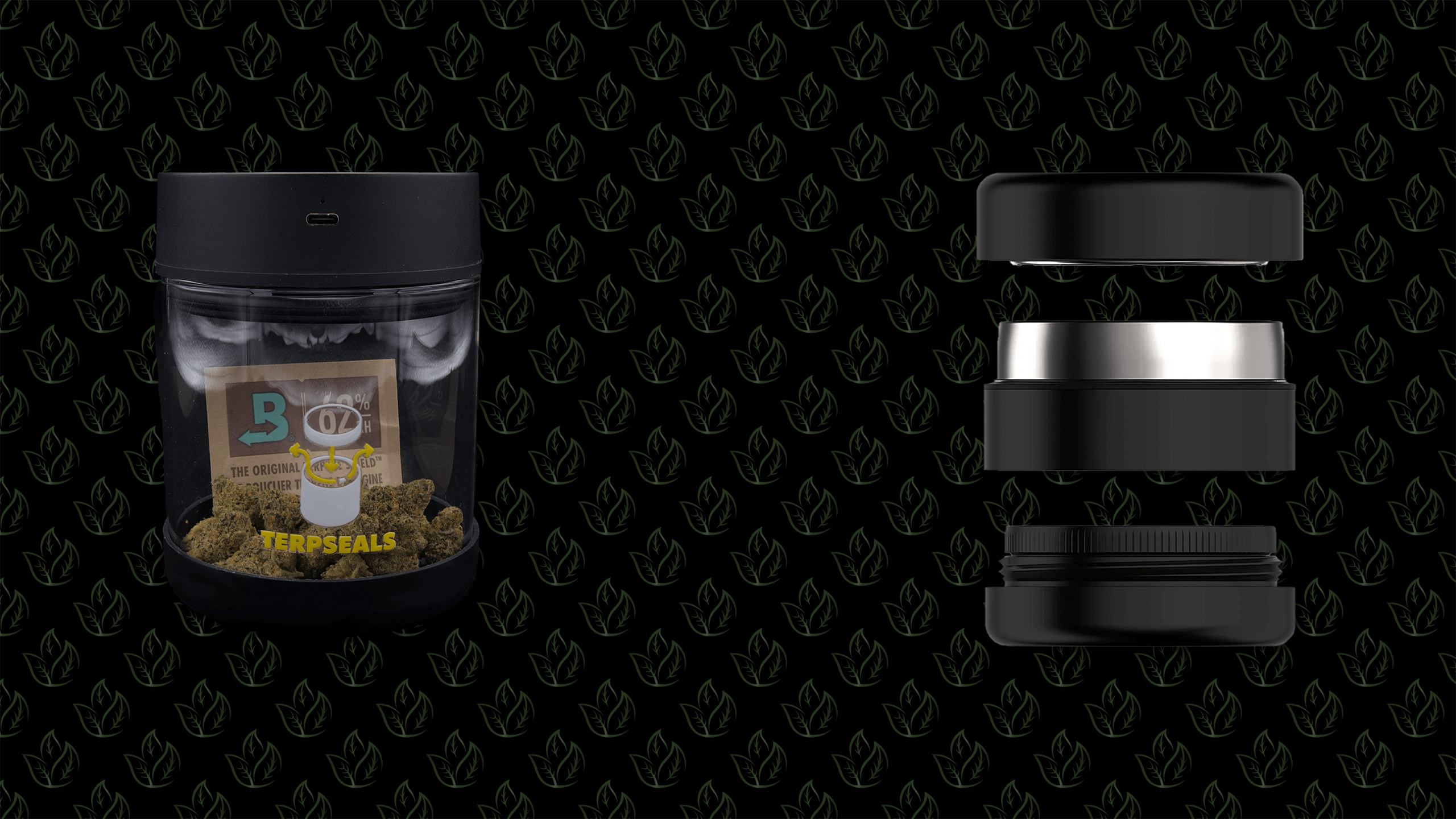 Cannabis storage jar and grinder for medical flower preparation